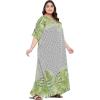 imageCaftans for Women Plus Size Polyester Beach Kaftan Cover Up African Long Kimonos Printed House DressesWhite Palm Leaf