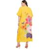 imageCaftans for Women Plus Size Polyester Beach Kaftan Cover Up African Long Kimonos Printed House DressesYellow Flower Print