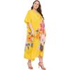 imageCaftans for Women Plus Size Polyester Beach Kaftan Cover Up African Long Kimonos Printed House DressesYellow Flower Print
