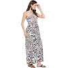 imageOussum Gypsie Blu Women Casual Maxi Dress Bohemian Beach Sundress Off Shoulder Tube Dress for Resort Wear Black Leopard Maxi Tube Dress 3X