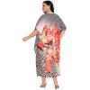 imagePlus Size Women Kaftan Dress Polyester Long Beach Cover Up Maxi Mumu Dresses for Bathing CaftanBlack  White Animal