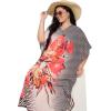 imagePlus Size Women Kaftan Dress Polyester Long Beach Cover Up Maxi Mumu Dresses for Bathing CaftanBlack  White Animal