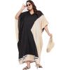imagePlus Size Women Kaftan Dress Polyester Long Beach Cover Up Maxi Mumu Dresses for Bathing CaftanBlack