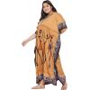 imagePlus Size Women Kaftan Dress Polyester Long Beach Cover Up Maxi Mumu Dresses for Bathing CaftanCamel Brown