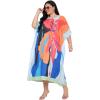 imagePlus Size Women Kaftan Dress Polyester Long Beach Cover Up Maxi Mumu Dresses for Bathing CaftanDusty Rose