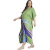 imagePlus Size Women Kaftan Dress Polyester Long Beach Cover Up Maxi Mumu Dresses for Bathing CaftanLeaf Green