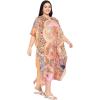 imagePlus Size Women Kaftan Dress Polyester Long Beach Cover Up Maxi Mumu Dresses for Bathing CaftanLight Brown
