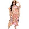 imagePlus Size Women Kaftan Dress Polyester Long Beach Cover Up Maxi Mumu Dresses for Bathing CaftanLight Brown