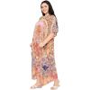 imagePlus Size Women Kaftan Dress Polyester Long Beach Cover Up Maxi Mumu Dresses for Bathing CaftanLight Brown