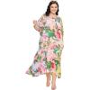 imagePlus Size Women Kaftan Dress Polyester Long Beach Cover Up Maxi Mumu Dresses for Bathing CaftanMulti Leaf