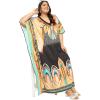 imagePlus Size Women Kaftan Dress Polyester Long Beach Cover Up Maxi Mumu Dresses for Bathing CaftanMulti Plants