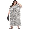 imagePlus Size Women Kaftan Dress Polyester Long Beach Cover Up Maxi Mumu Dresses for Bathing CaftanOffwhite