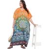 imagePlus Size Women Kaftan Dress Polyester Long Beach Cover Up Maxi Mumu Dresses for Bathing CaftanOrange  Blue
