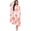 imagePlus Size Women Kaftan Dress Polyester Long Beach Cover Up Maxi Mumu Dresses for Bathing CaftanOrange  White