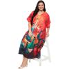 imagePlus Size Women Kaftan Dress Polyester Long Beach Cover Up Maxi Mumu Dresses for Bathing CaftanRed