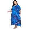 imagePlus Size Women Kaftan Dress Polyester Long Beach Cover Up Maxi Mumu Dresses for Bathing CaftanRoyal Blue