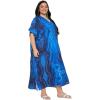 imagePlus Size Women Kaftan Dress Polyester Long Beach Cover Up Maxi Mumu Dresses for Bathing CaftanRoyal Blue