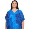 imagePlus Size Women Kaftan Dress Polyester Long Beach Cover Up Maxi Mumu Dresses for Bathing CaftanRoyal Blue