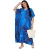 imagePlus Size Women Kaftan Dress Polyester Long Beach Cover Up Maxi Mumu Dresses for Bathing CaftanRoyal Blue