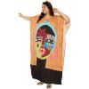 imagePlus Size Women Kaftan Dress Polyester Long Beach Cover Up Maxi Mumu Dresses for Bathing CaftanTangerine