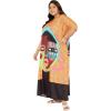 imagePlus Size Women Kaftan Dress Polyester Long Beach Cover Up Maxi Mumu Dresses for Bathing CaftanTangerine