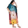 imagePlus Size Women Kaftan Dress Polyester Long Beach Cover Up Maxi Mumu Dresses for Bathing CaftanTeal Blue  Coral Peach