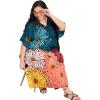 imagePlus Size Women Kaftan Dress Polyester Long Beach Cover Up Maxi Mumu Dresses for Bathing CaftanTeal Blue  Coral Peach