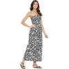 imageWomen Casual Maxi Tube Dress Bohemian Smocked Dresses Vintage Halter Summer Sundresses Printed Top Beachwear S Black ampamp White Floral