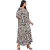 imageWomen Plus Size Caftans Polyester Bathing Suit Cover Up Dubai Kaftan Maxi House Dresses for SummerBlack  Beige