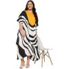 imageWomen Plus Size Caftans Polyester Bathing Suit Cover Up Dubai Kaftan Maxi House Dresses for SummerBlack  White Geometric Stripe