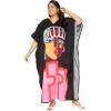 imageWomen Plus Size Caftans Polyester Bathing Suit Cover Up Dubai Kaftan Maxi House Dresses for SummerBlack