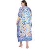 imageWomen Plus Size Caftans Polyester Bathing Suit Cover Up Dubai Kaftan Maxi House Dresses for SummerBlue Abstract Print