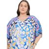 imageWomen Plus Size Caftans Polyester Bathing Suit Cover Up Dubai Kaftan Maxi House Dresses for SummerBlue Abstract Print