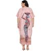imageWomen Plus Size Caftans Polyester Bathing Suit Cover Up Dubai Kaftan Maxi House Dresses for SummerBrown Lady Print