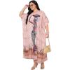 imageWomen Plus Size Caftans Polyester Bathing Suit Cover Up Dubai Kaftan Maxi House Dresses for SummerBrown Lady Print