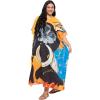 imageWomen Plus Size Caftans Polyester Bathing Suit Cover Up Dubai Kaftan Maxi House Dresses for SummerGradient Orange
