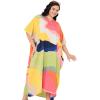 imageWomen Plus Size Caftans Polyester Bathing Suit Cover Up Dubai Kaftan Maxi House Dresses for SummerMulticolour