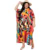 imageWomen Plus Size Caftans Polyester Bathing Suit Cover Up Dubai Kaftan Maxi House Dresses for SummerMustard Yellow  Brick Red