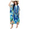 imageWomen Plus Size Caftans Polyester Bathing Suit Cover Up Dubai Kaftan Maxi House Dresses for SummerRoyal Blue