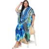 imageWomen Plus Size Caftans Polyester Bathing Suit Cover Up Dubai Kaftan Maxi House Dresses for SummerRoyal Blue