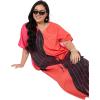 imageWomen Plus Size Caftans Polyester Bathing Suit Cover Up Dubai Kaftan Maxi House Dresses for SummerTangerinered