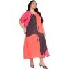 imageWomen Plus Size Caftans Polyester Bathing Suit Cover Up Dubai Kaftan Maxi House Dresses for SummerTangerinered