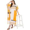 imageWomen Plus Size Caftans Polyester Bathing Suit Cover Up Dubai Kaftan Maxi House Dresses for SummerWhite  Mustard Yellow