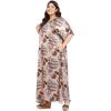 imageCaftans for Women Plus Size Long Satin Pocket Kaftan Dress Beach Swimsuit Cover Up Maxi House DressesBeige