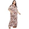imageCaftans for Women Plus Size Long Satin Pocket Kaftan Dress Beach Swimsuit Cover Up Maxi House DressesBeige