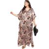 imageCaftans for Women Plus Size Long Satin Pocket Kaftan Dress Beach Swimsuit Cover Up Maxi House DressesBeige