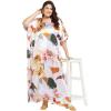imageCaftans for Women Plus Size Long Satin Pocket Kaftan Dress Beach Swimsuit Cover Up Maxi House DressesBlanc De Blanc