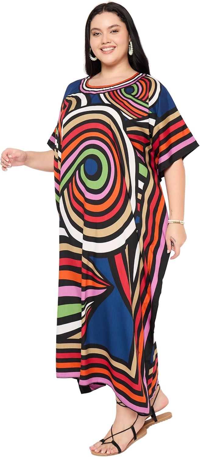 imageGypsie Blu Women Plus Size Kaftan Dress Evening Swimsuit Cover Up Beach Long Maxi Dresses VNeck Mumu for Summer CaftanDeep Blue