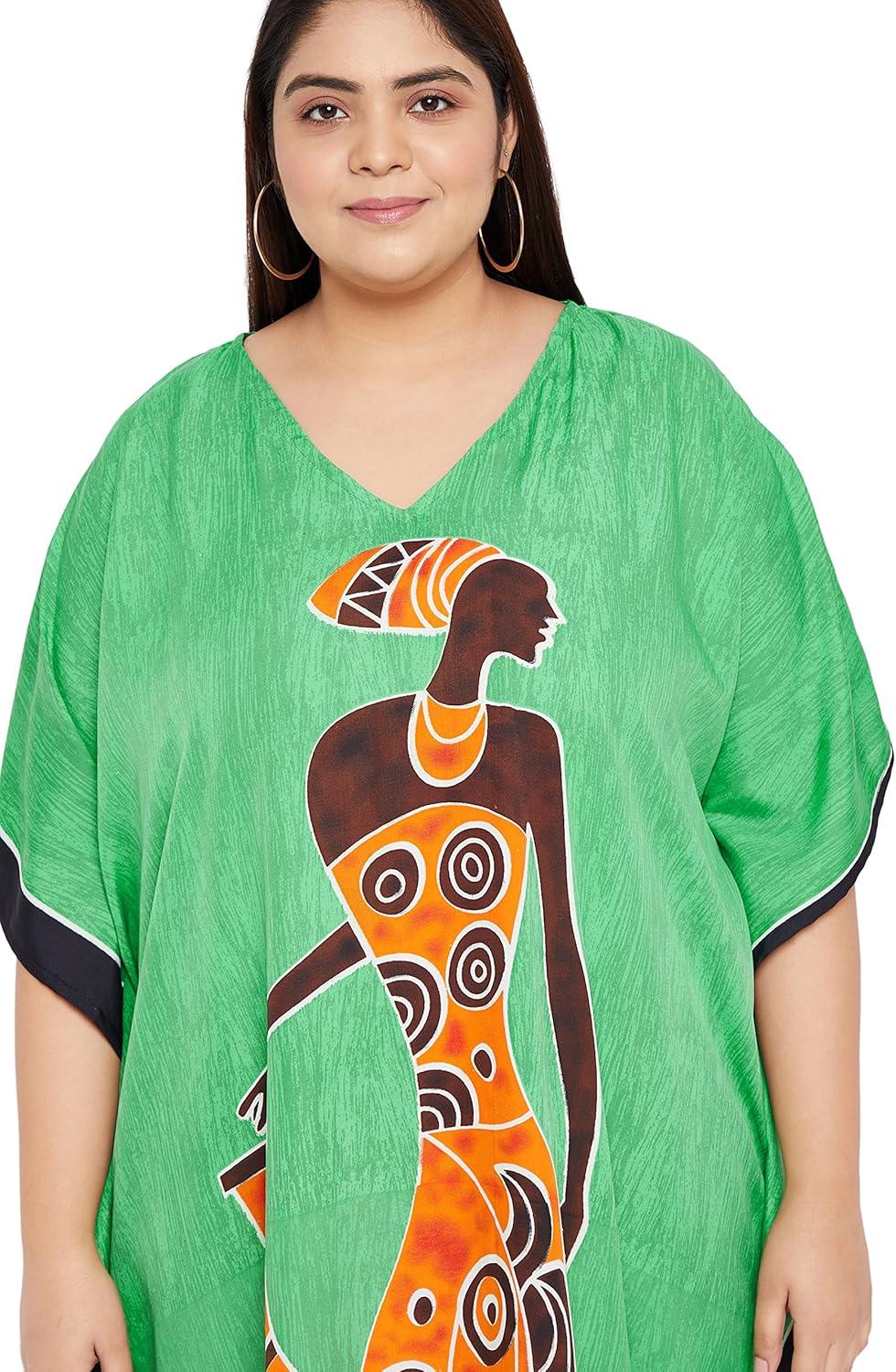 imageGypsie Blu Women Plus Size Kaftan Dress Evening Swimsuit Cover Up Beach Long Maxi Dresses VNeck Mumu for Summer CaftanGrass Green