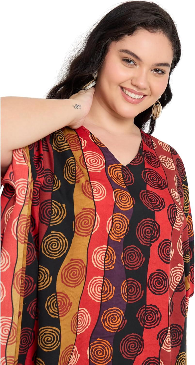 imageGypsie Blu Women Plus Size Kaftan Dress Evening Swimsuit Cover Up Beach Long Maxi Dresses VNeck Mumu for Summer CaftanRed